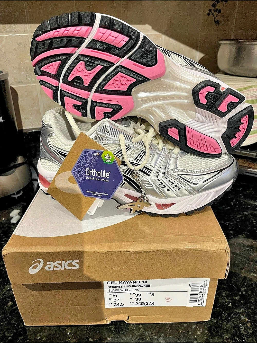 ASICS GEL-KAYANO 14 Women's White & Pink US 6